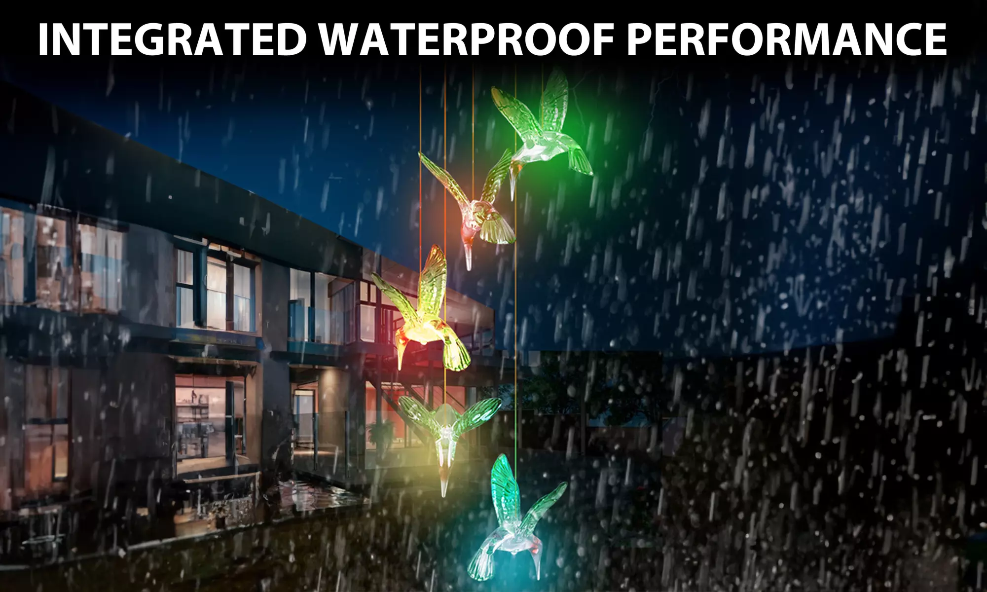 Solar Wind Chime Hanging Mobile Garden Decor Lights