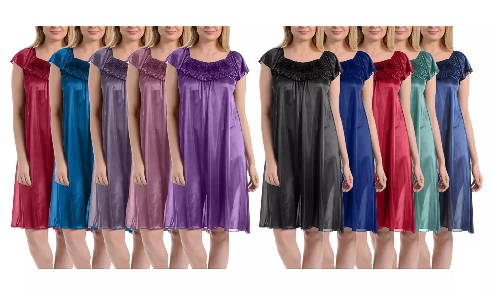 EZI Womens Satin Nightgown (Plus Sizes Available) - Primary Image