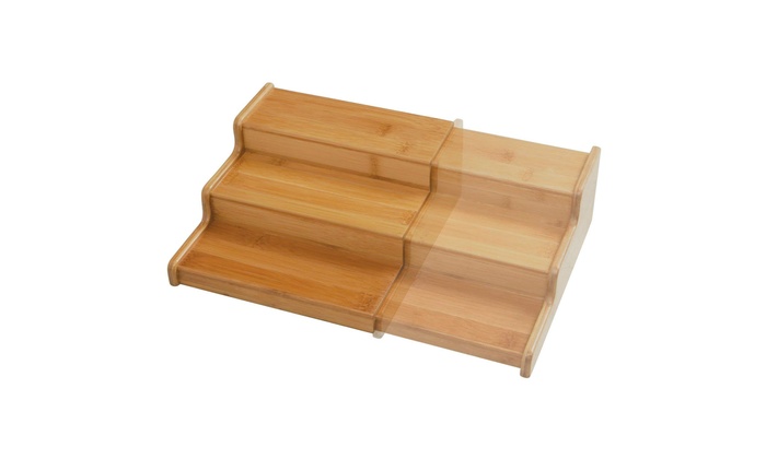 Up To 37 Off On Seville Classics 3 Tier Expa Groupon Goods Seville Classics 3 Tier Expandable Bamboo E Rack Step Shelf