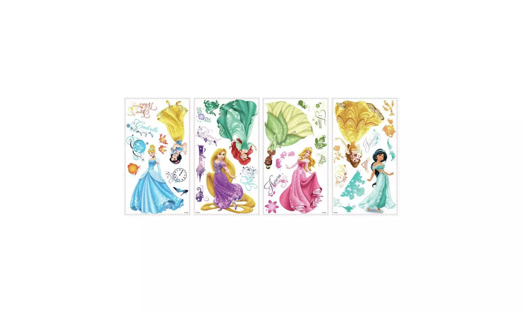 Roommates Wall Decor Disney Princess Royal Debut Wall Decals with Glitter - Primary Image