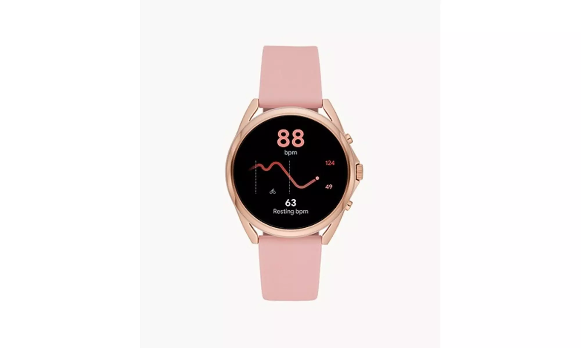 Fossil Gen 5 LTE Smartwatch - Stainless Case - Blush Silicone Band - New