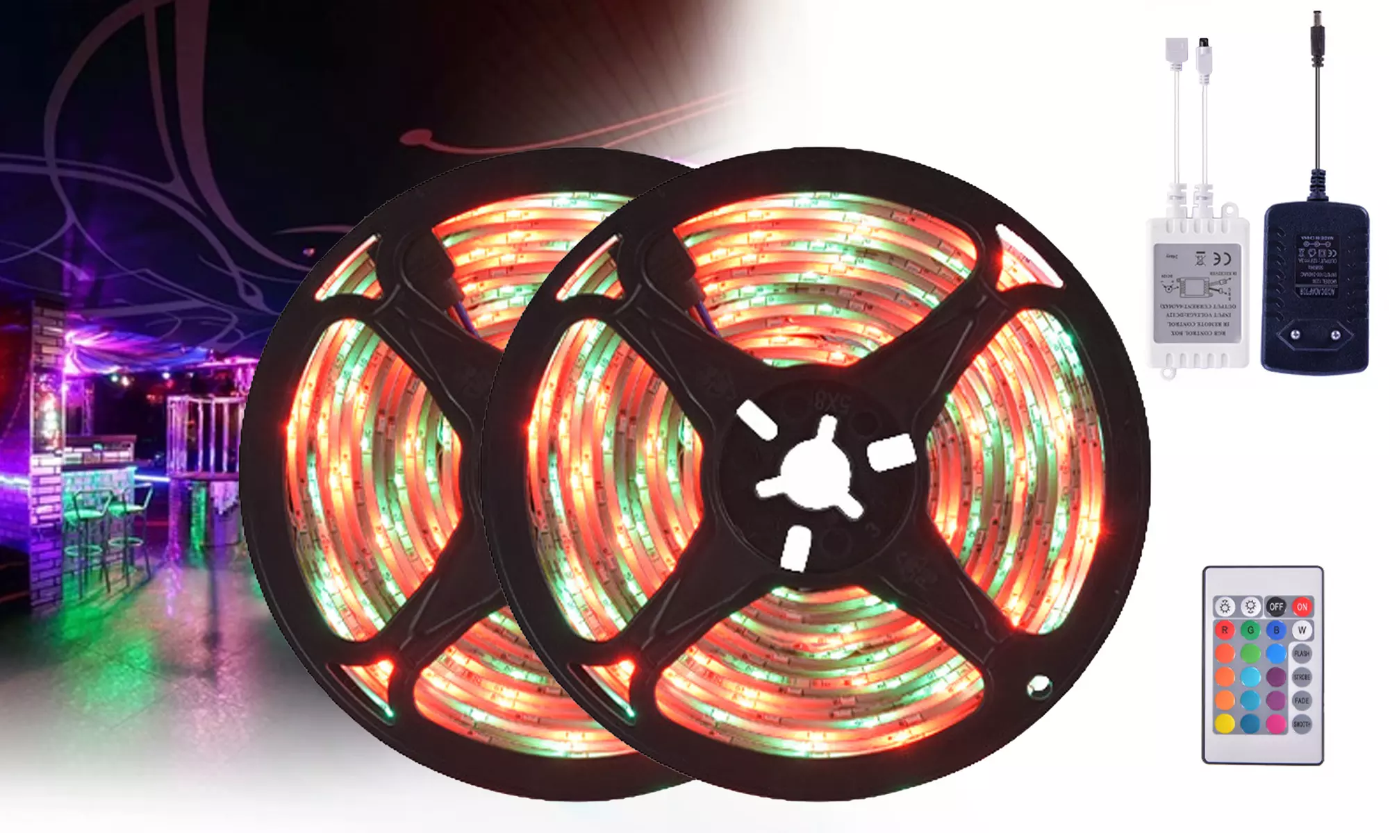 Led Strip Lights RGB 2835 Color Changing LED Light Strips Kit Home Decoration - Primary Image