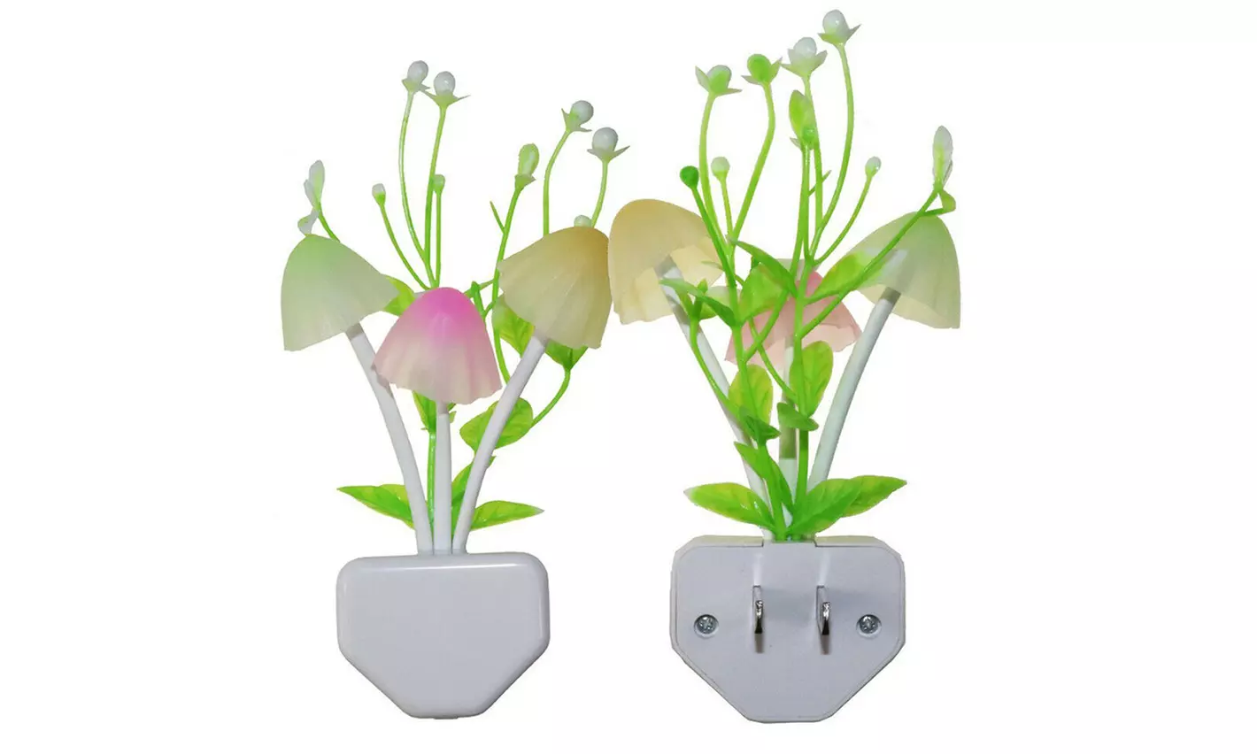 2 Pack Romantic Colorful Sensor LED Mushroom Night Light Wall Lamp Home Decor - Primary Image