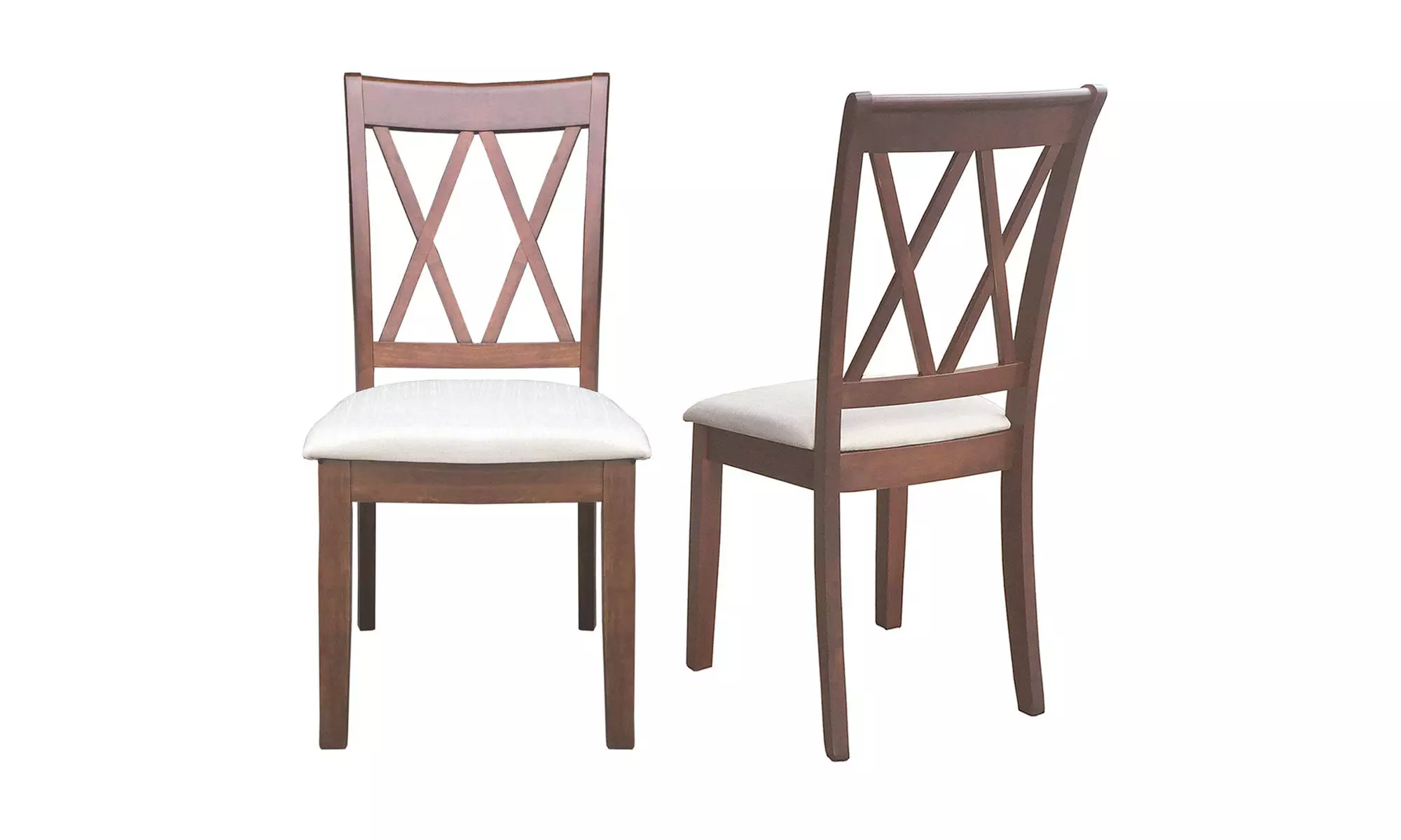 Set of 2 Dining Side Chairs Fabric Upholstered Seat Armless High Back Furniture