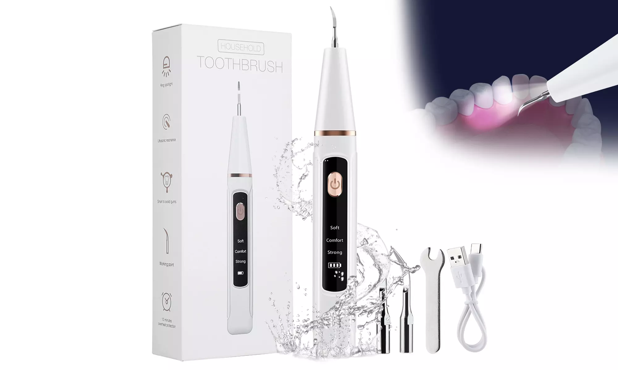  Sonic Plaque Remover for Teeth Dental Scaler Teeth Cleaning Kit with LED Light  - Primary Image