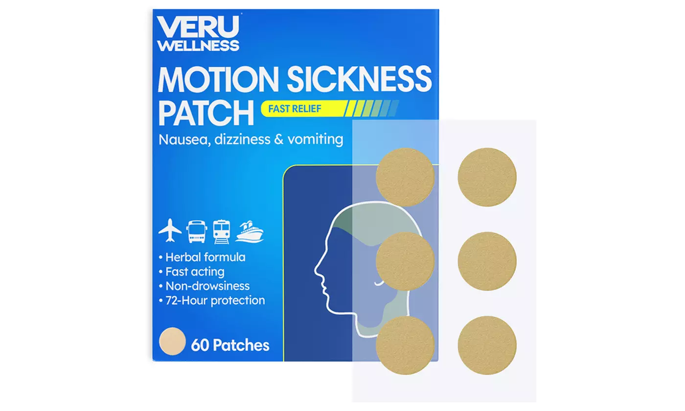 Motion Sickness Patch Nausea Patches for Sea Sickness - Non Drowsy (60 Pack) - Primary Image