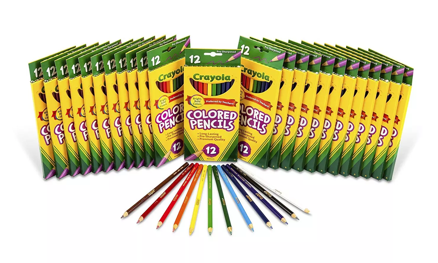 Crayola Colored Pencils 12 Each (Pack of 24), Pre-sharpened, Assorted Colors  - Primary Image