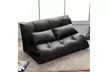 PU Leather Foldable Modern Leisure Floor Sofa Bed Video Gaming 2 Pillows Black - Second Medium