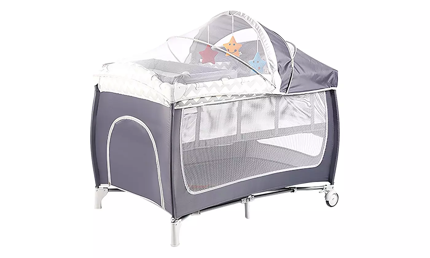 BabyLuv Baby Crib Pack 'n Play Play Yard Bedside Bassinet Baby Nursery Center - Primary Image