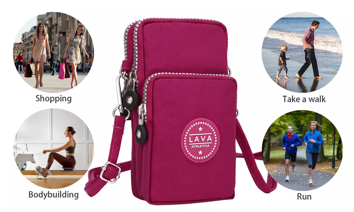 Crossbody Cell Phone Purse Wallet Sling Bag Shoulder Strap Sports Armband Bag