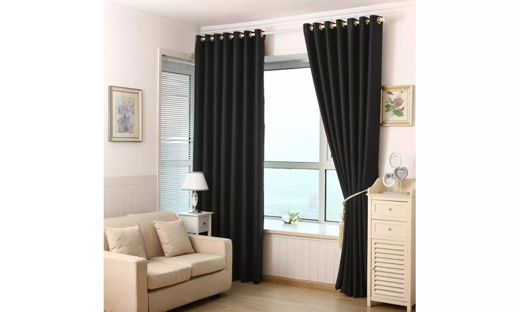 Blackout Curtains  Solid Color Balcony Insulation Curtain Fabric Window Covering - Primary Image
