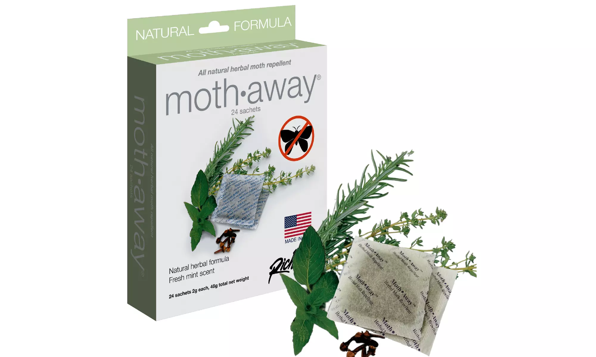 Moth Away All Natural Herbal Moth Repellent Sachets (Standard or Jumbo Sized)