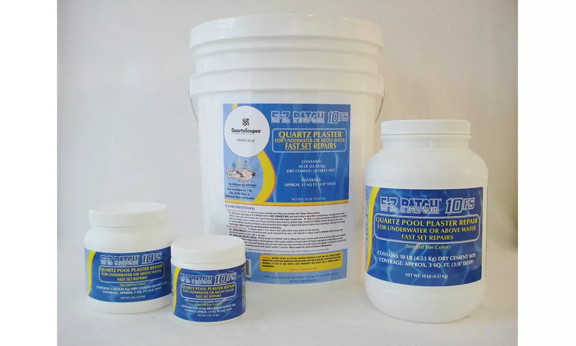 E-Z Patch EZP-1757 50 lbs SGM Diamond Brite Series Aqua Blue Quartz Plaster - Second Medium