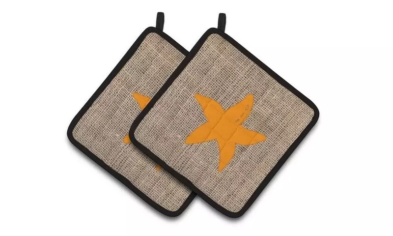Carolines Treasures BB1100-BL-OR-PTHD Starfish Faux Burlap & Orange   - Primary Image