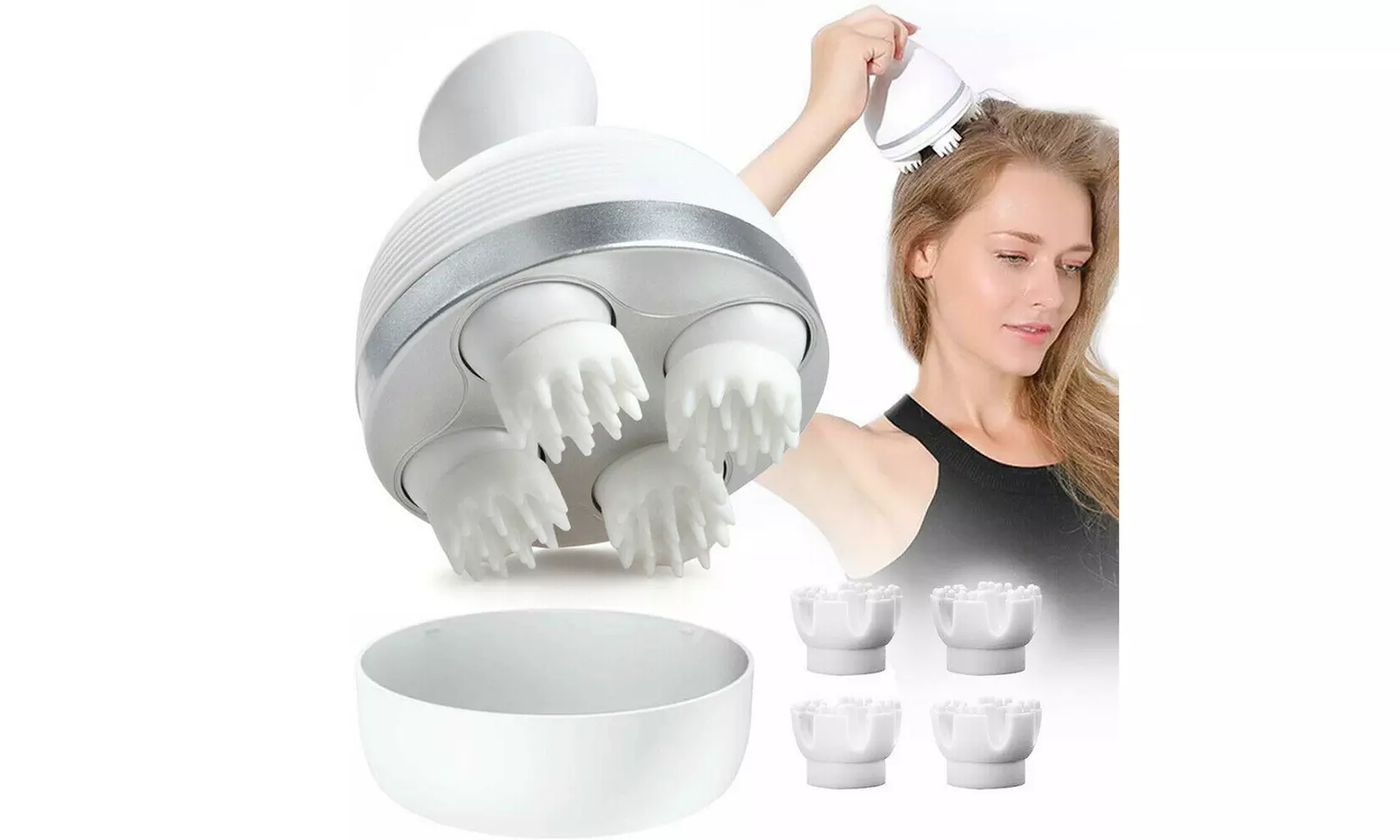 Hair Scalp Massager Electric Head Massager 4 Heads for Stimulating Hair Growth - Primary Image
