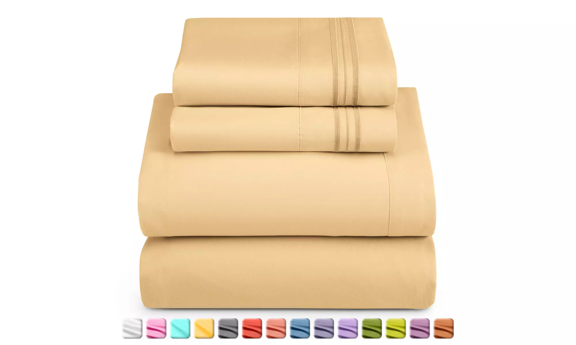 Clara Clark 4 Pc Sheet Set -1800 Series Deep Pocket Bed Sheets with Fitted Sheet