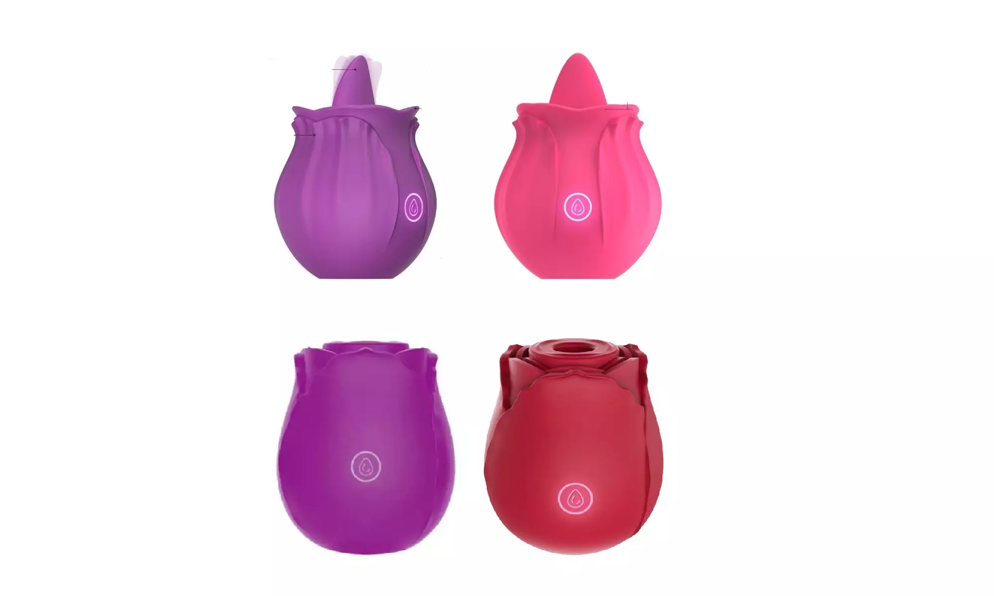 10 modes Dildo Nipple Tongue Oral Clitoris G-spot Stimulate Rose Shape Vibrator - Primary Image