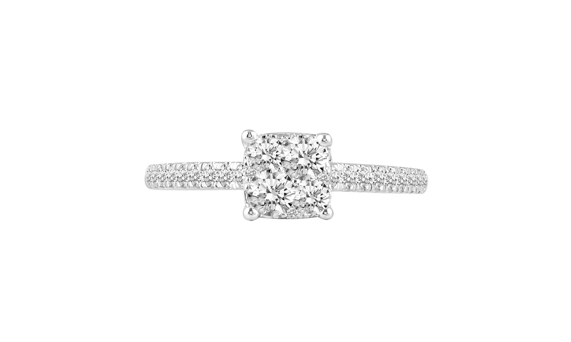 3/4ctw Diamond Cushion Engagement Ring in Sterling Silver by Fifth and Fine - Primary Image