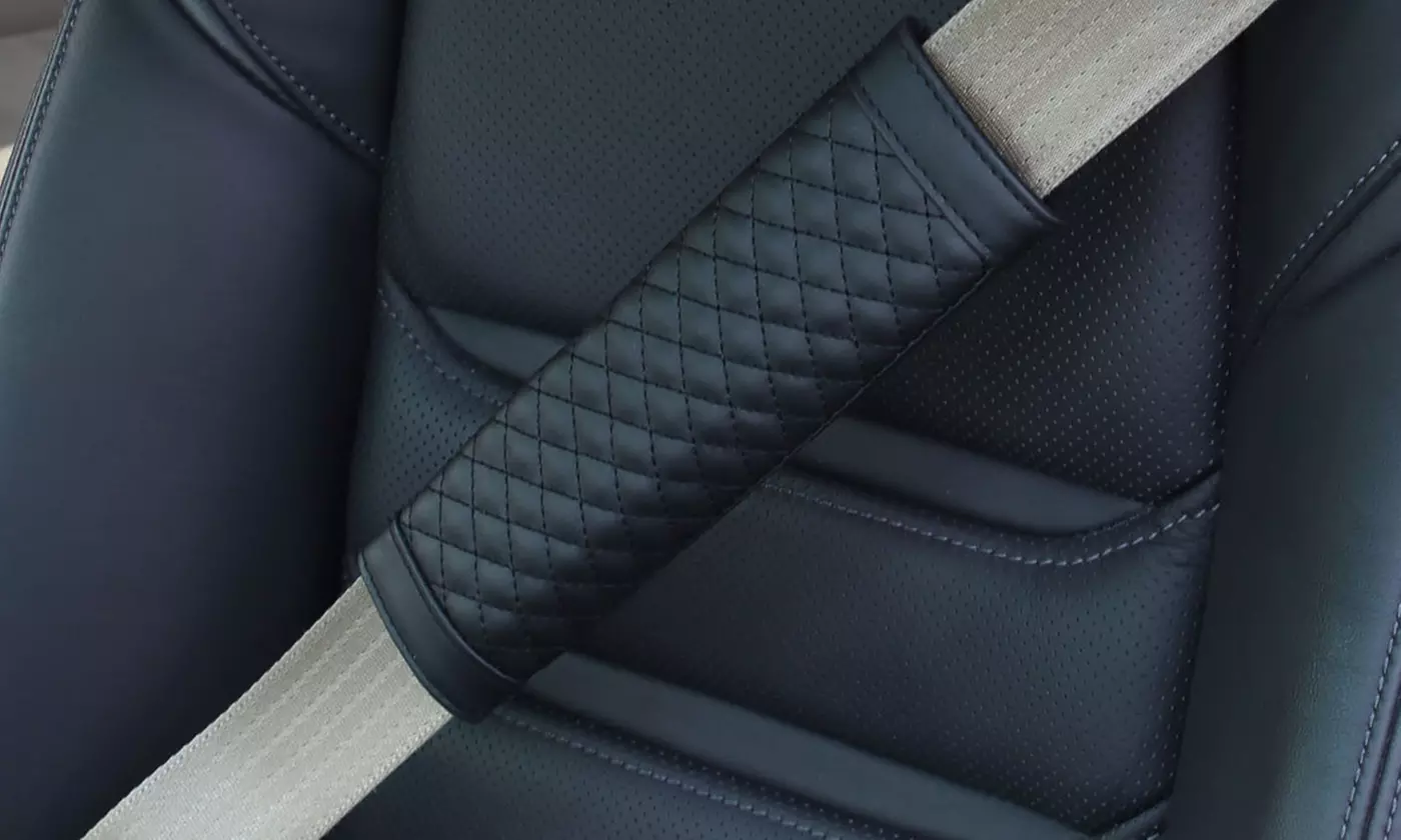 2pcs Seat Belt Shoulder Pad Cover Car Safety Leather Cushion Harness Strap
