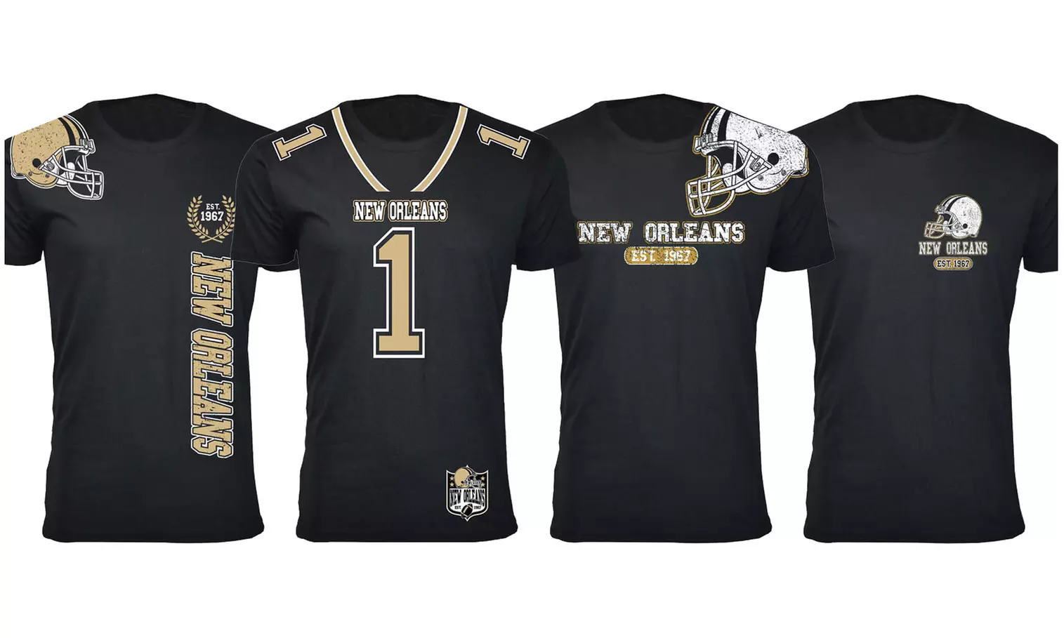Men's New Orleans Football Fan T-Shirts Collection (Extended Sizes Available)