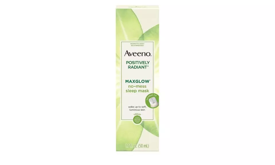 Aveeno Positively Radiant MaxGlow No Mess Sleep Face Mask - 1.7 fl oz - Primary Image