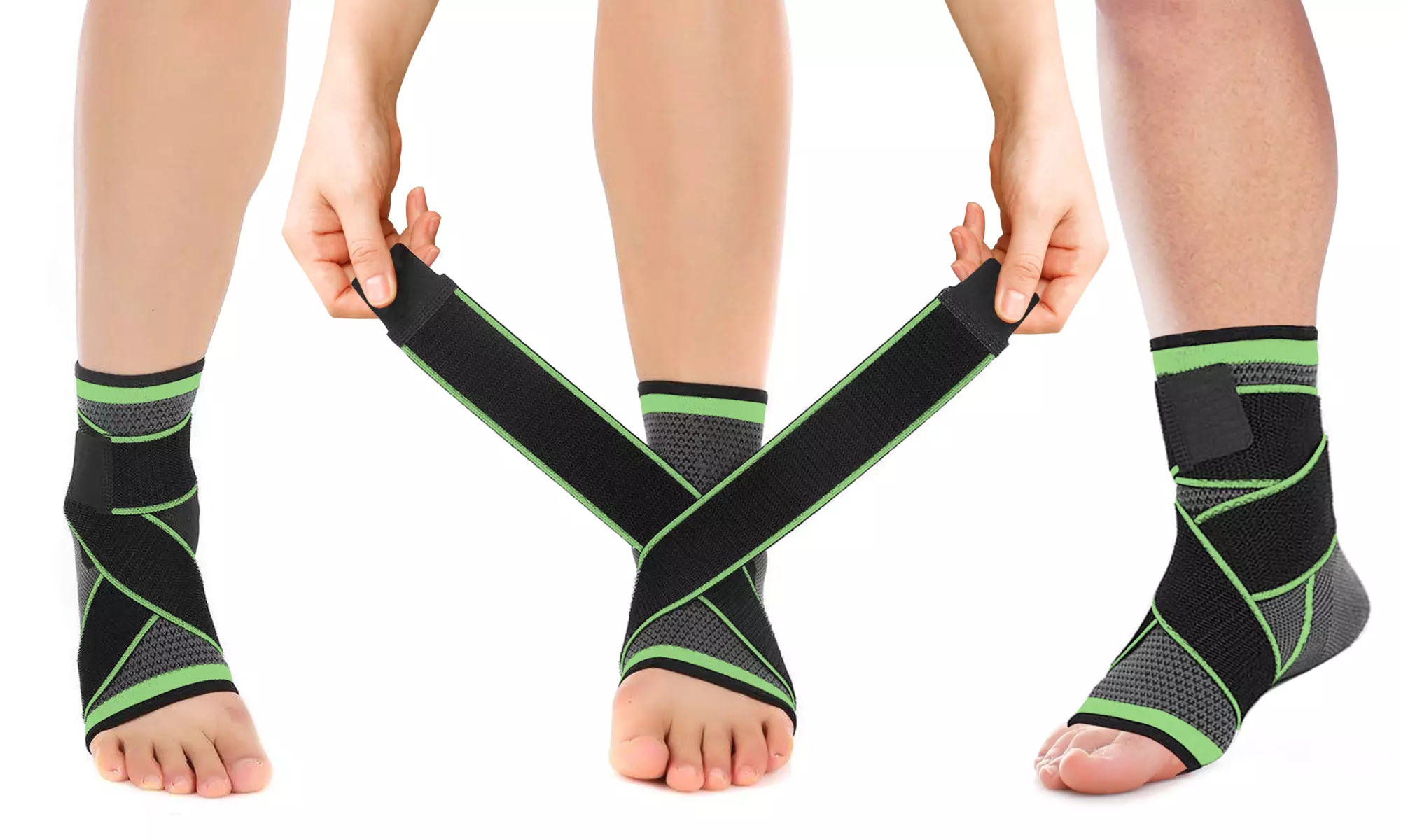 DCF Adjustable Ankle Compression Sleeve for Men and Women (1-Pair) - Second Medium