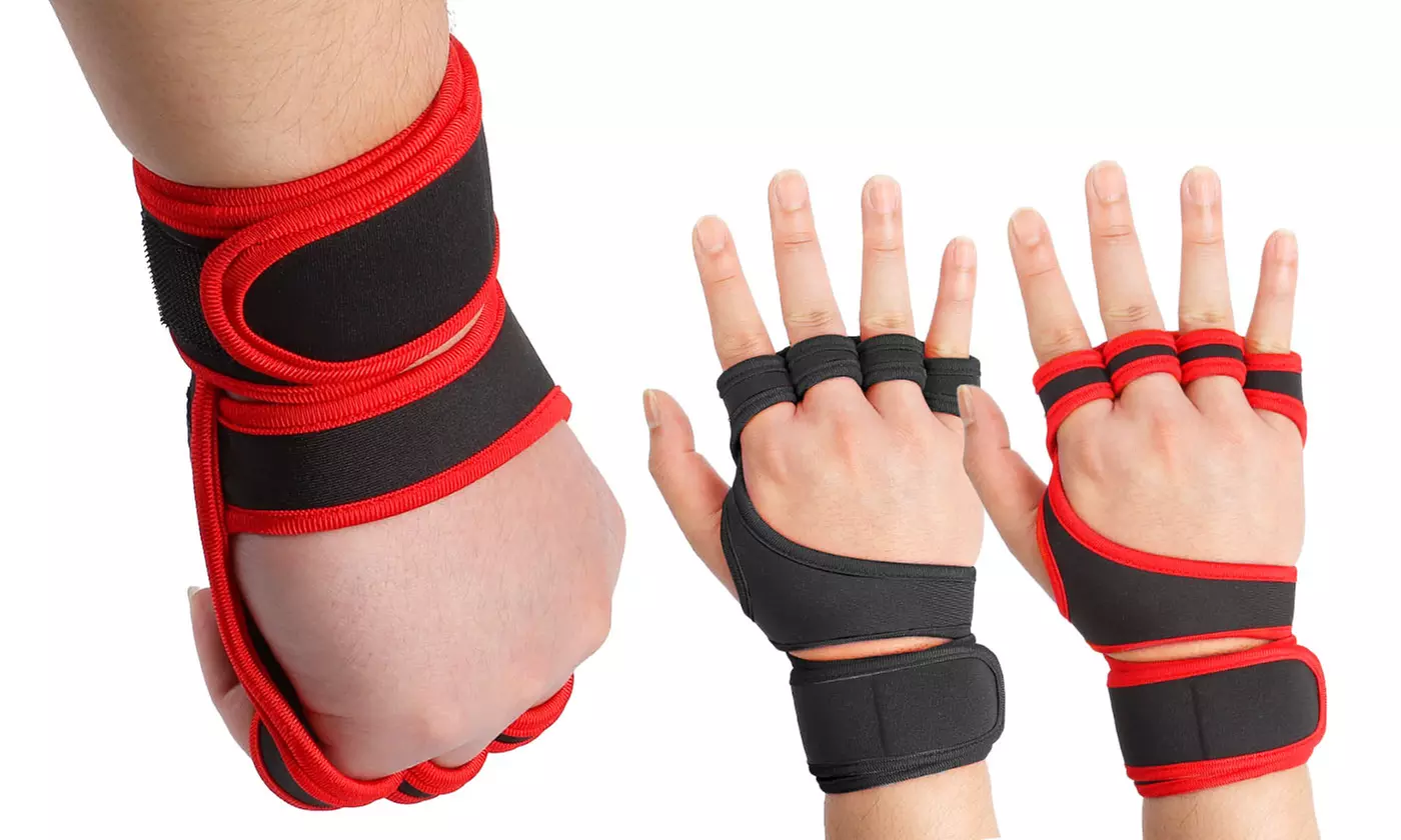 Gym Cross Training Weight Lifting Workout Gloves with Built-in Wrist Wraps