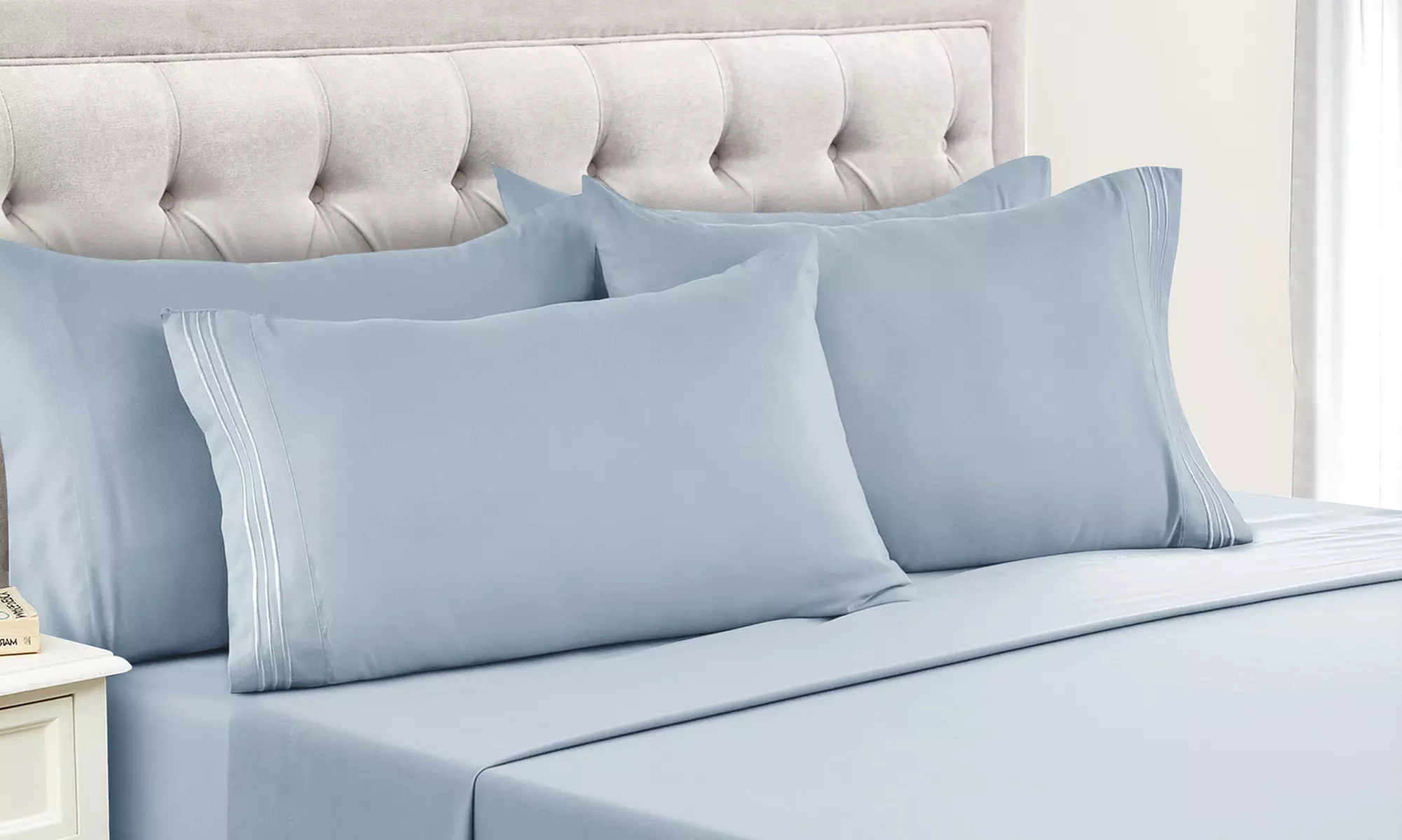 Lux Decor 6pc Premium Soft Microfiber Bed Sheet Set with Pillowcases