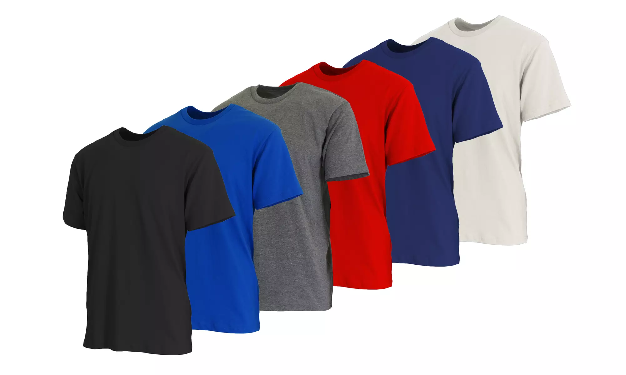 Men's 6-Pack Short Sleeve Crew Neck Classic Tee (Sizes, S to 3XL)