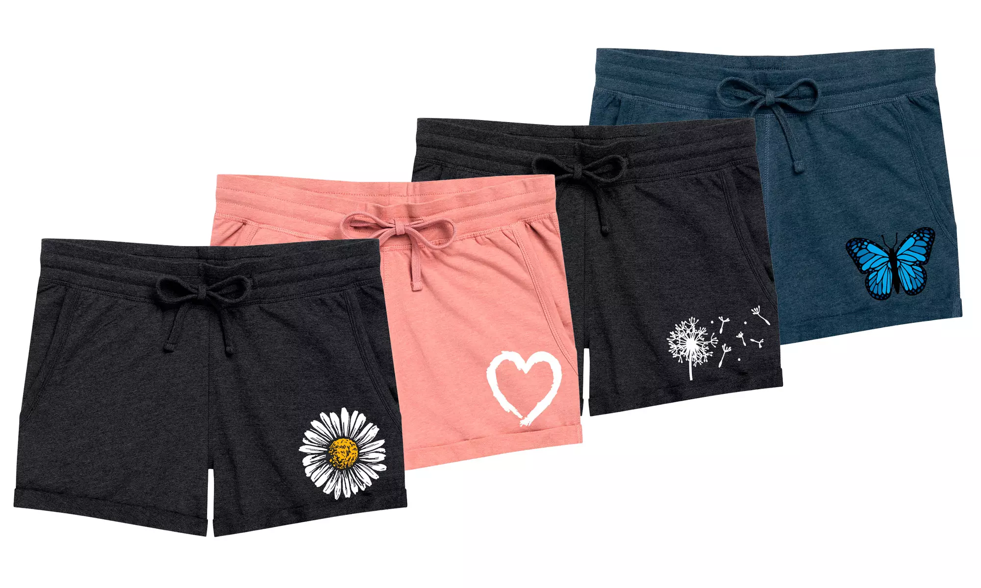 Women's Spring Summer French Terry Causal Shorts Available in Plus Sizes - Primary Image