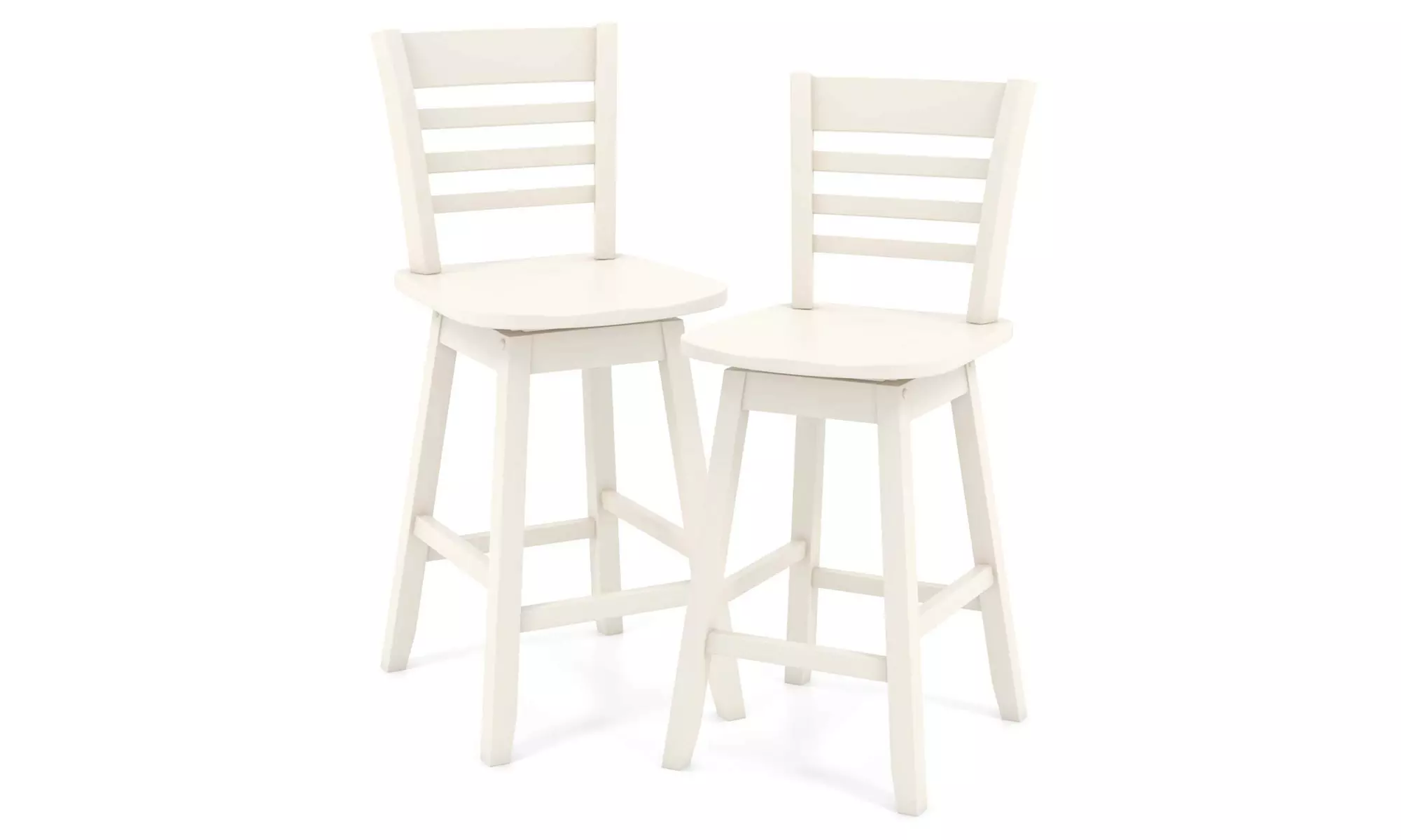 Costway 24.5" Counter Height Bar Chairs Swivel Bar Stools with Hollow Backrest