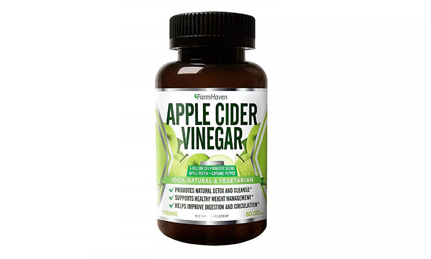 Apple Cider Vinegar Capsules With Cayenne Pepper & Probiotics - Detox, Cleanse - Primary Image