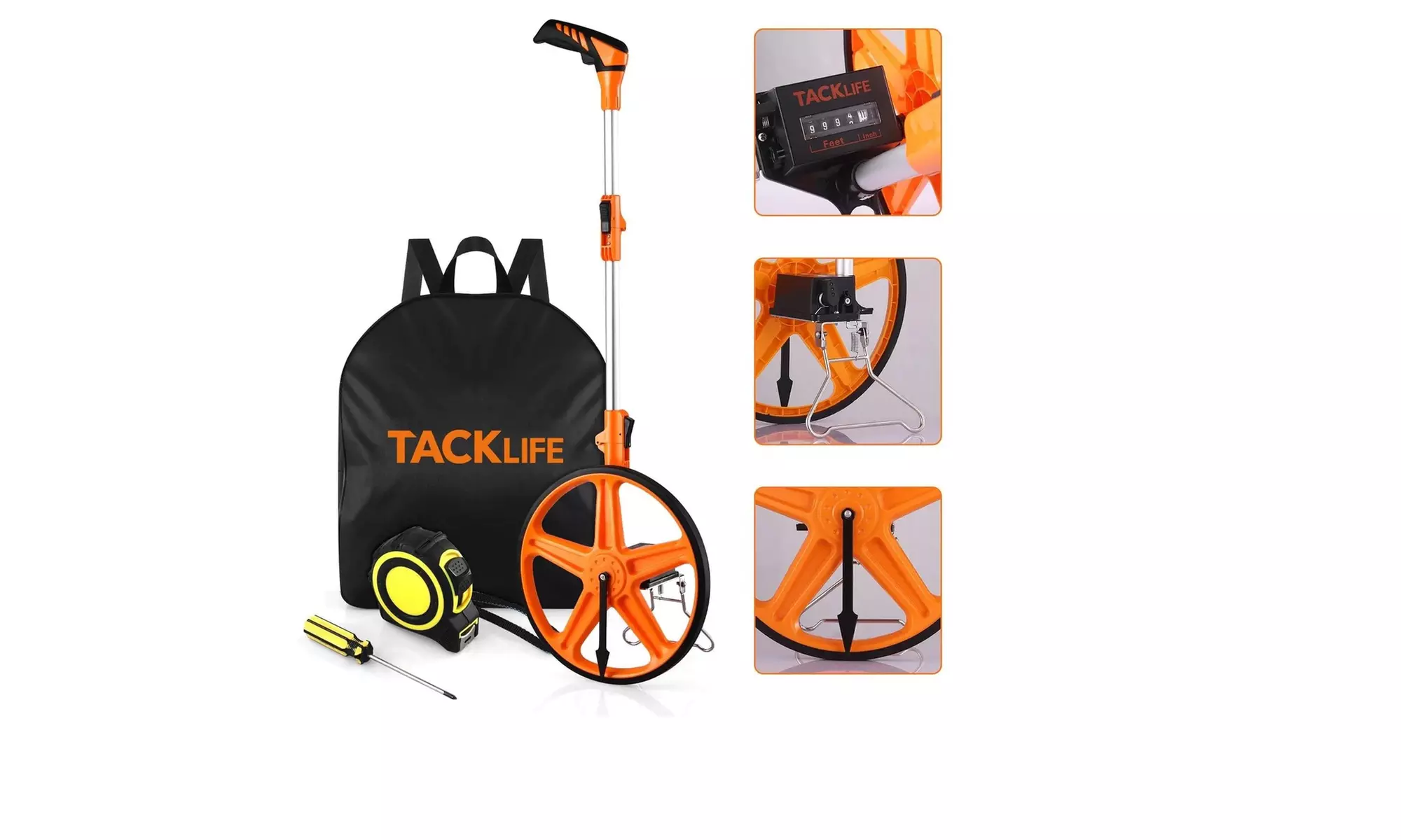 Distance Measuring Wheel, 3-sections Folding Portable Collapsible - Primary Image