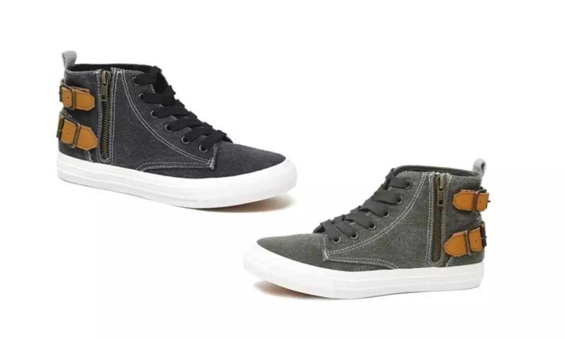 YOKI-BENTLEY-200 Women's Lace Up High Top Retro Canvas Sneaker - Primary Image