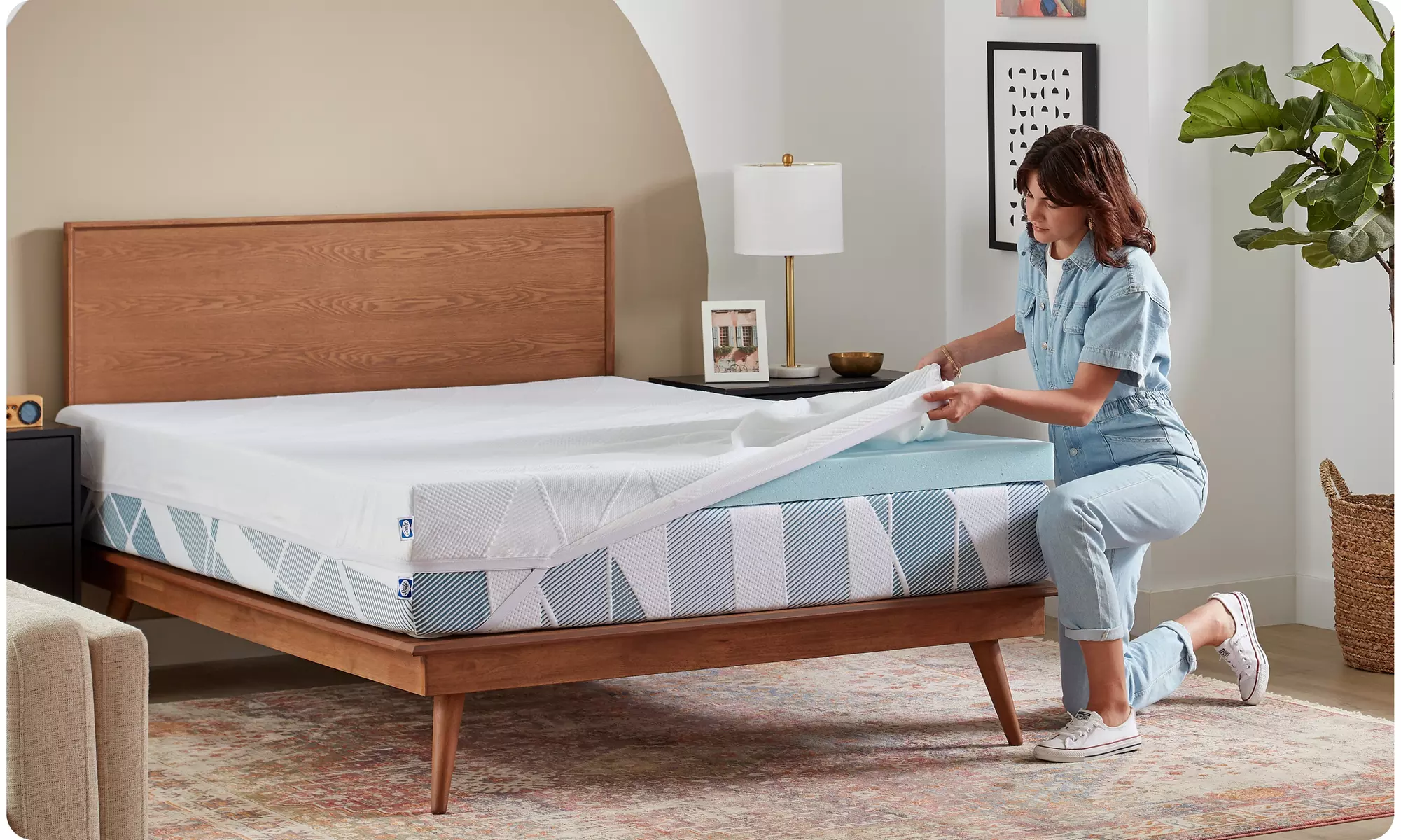Sealy Dreamlife 3" Gel Memory Foam Mattress Topper with Cooling Cover