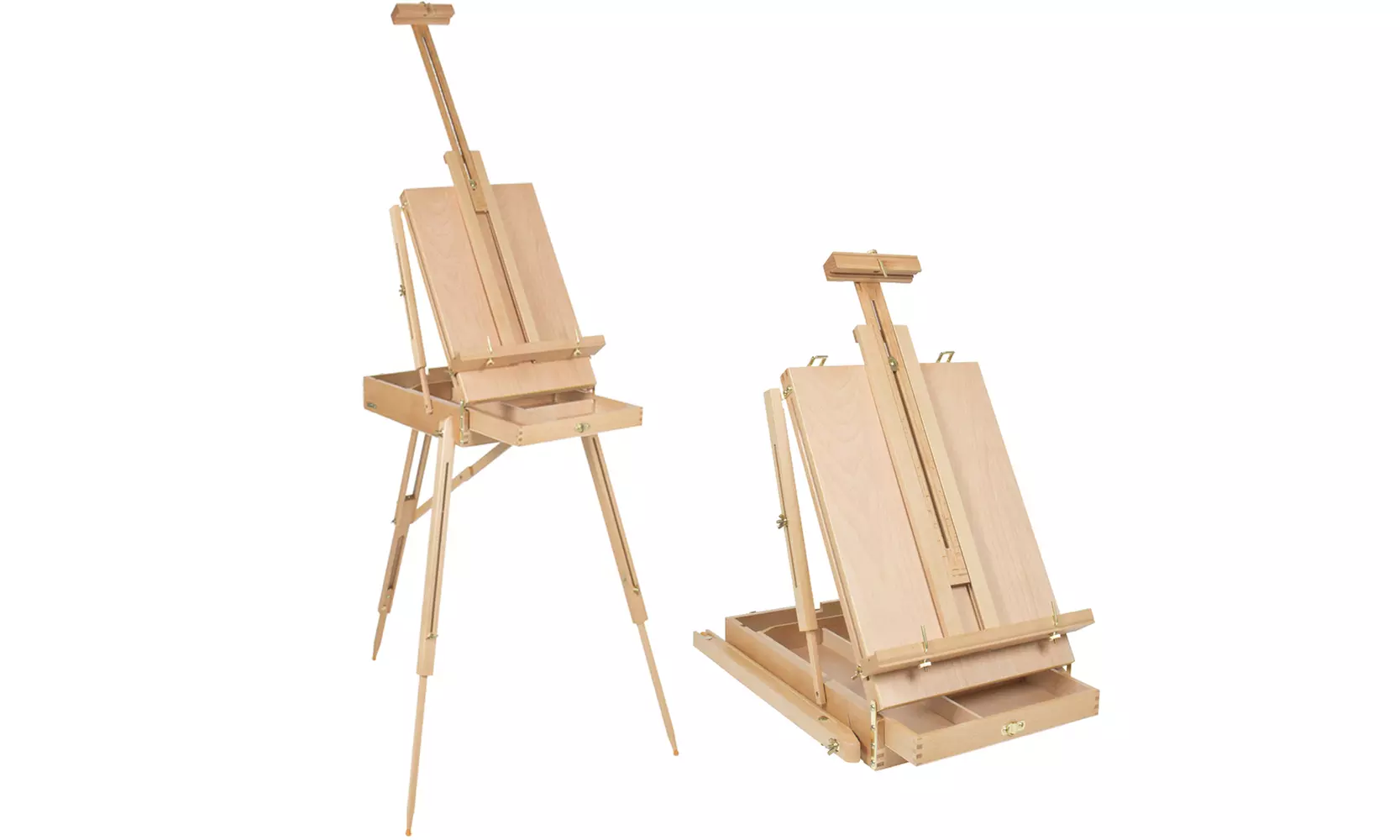 72" French Easel, Portable Folding Wooden Beechwood Sketch Box - Primary Image