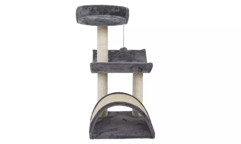 28" Cat Climb Holder Cat Tower Scratching Post Gray - Primary Image