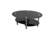 Dual Fishtail Style Tempered Glass Coffee Table Black - Second Medium
