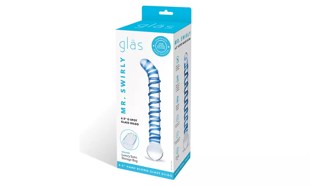 glas mr. swirly 6.5 g-spot glass dildo - Second Medium