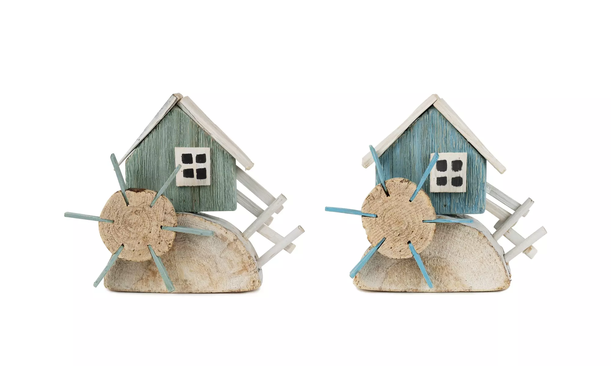 Water Wheel (Set of 2) 8.5"L x 7"H Wood - Second Medium