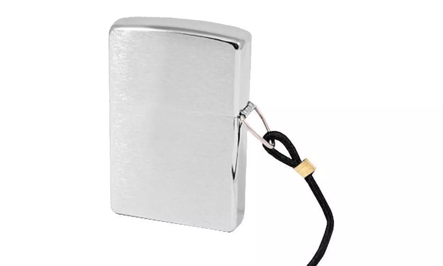 (DC) Zippo Brushed Chrome Lighter, Lossproof w/ Lanyard #275 - Second Medium