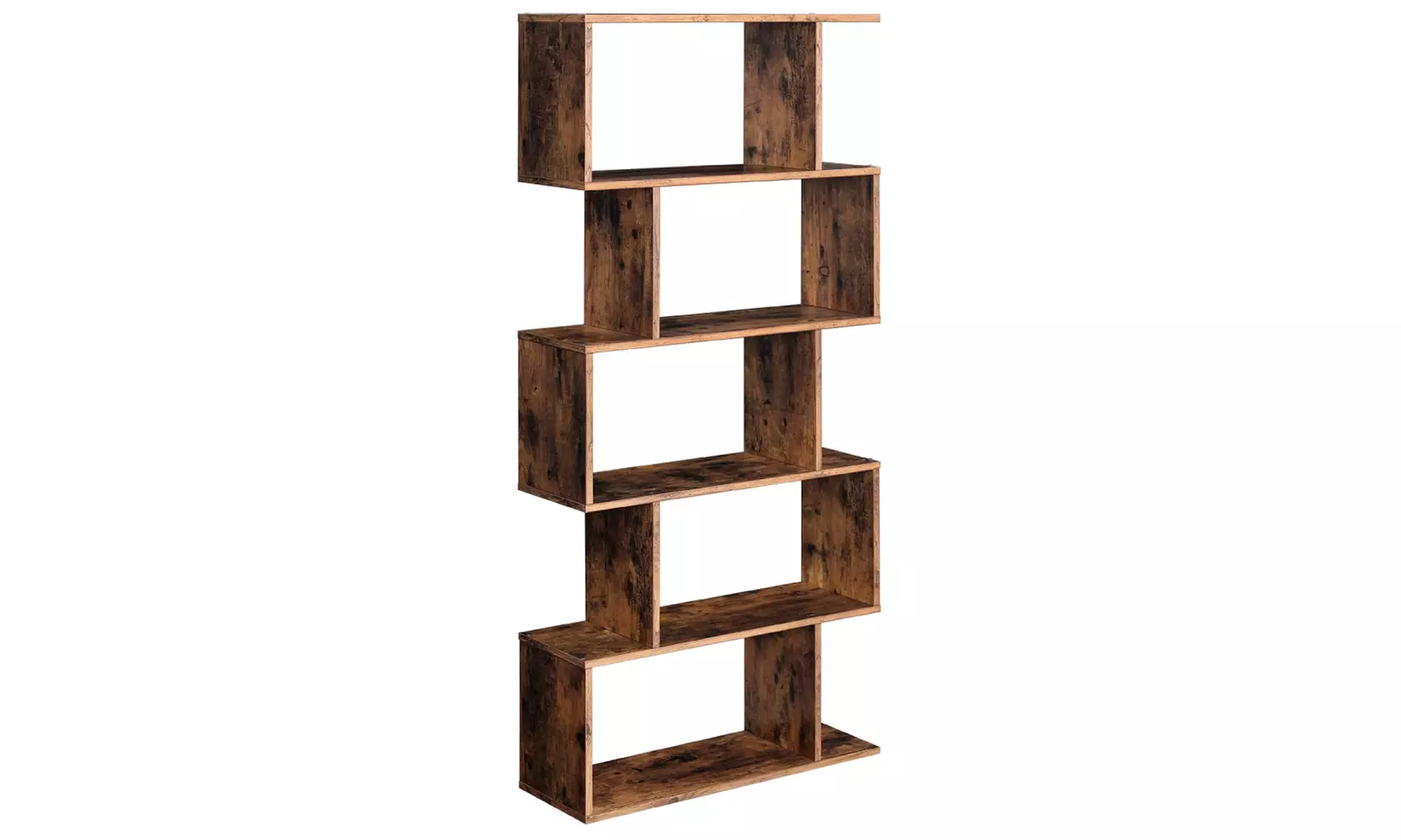 Industiral Wooden Bookcase 5-Tier Display Shelf and Room Divider - Primary Image
