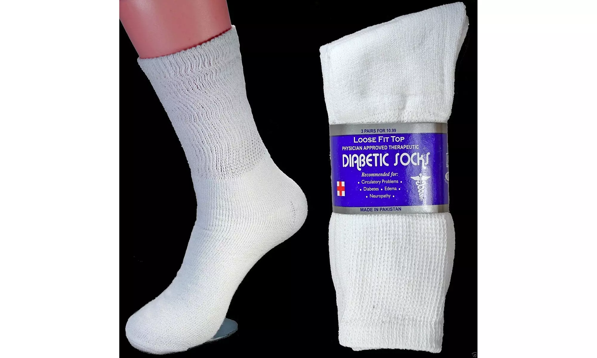 6 Pairs Mens Physician Approved Therapeutic Diabetic Compression socks - Second Medium