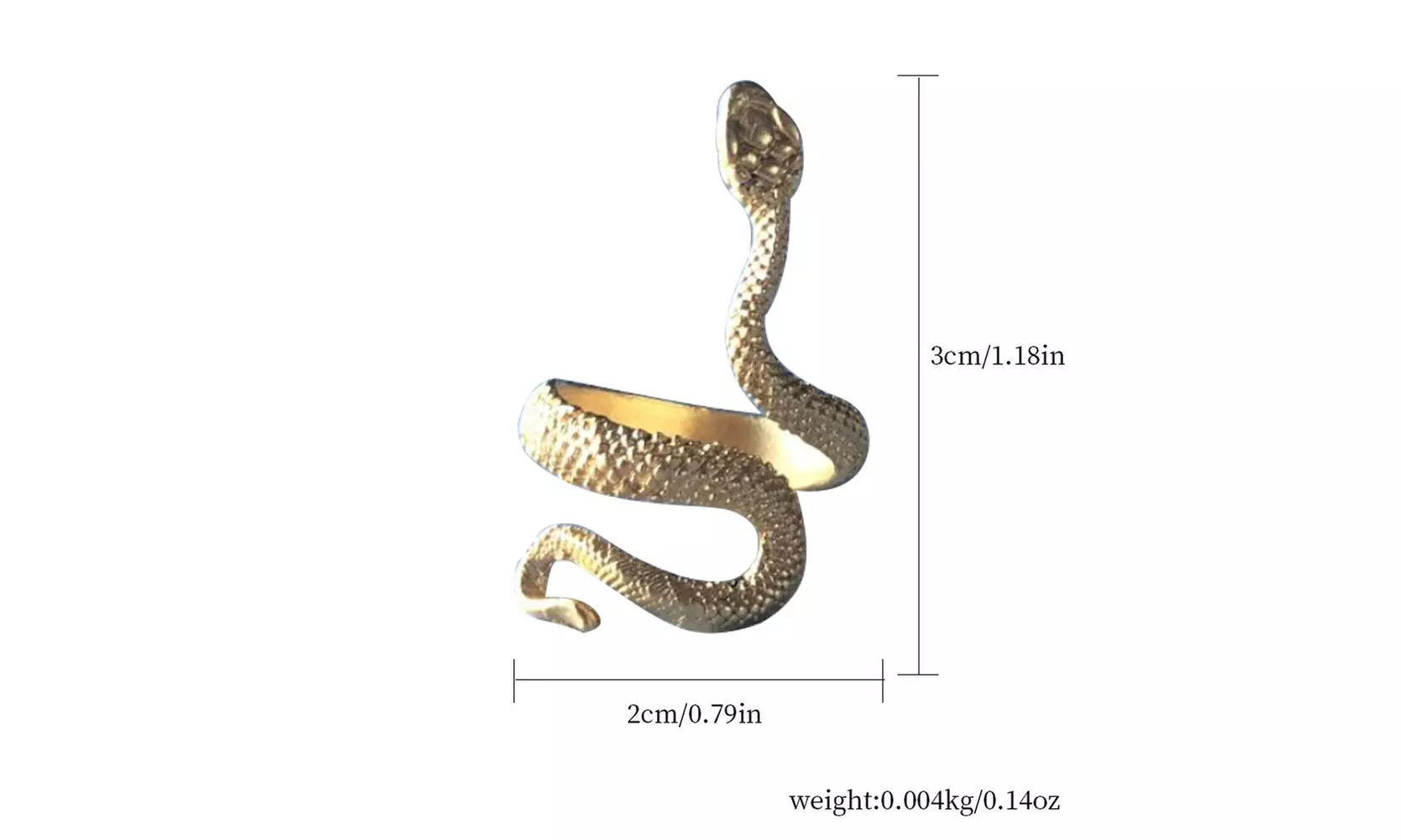 US 1-2 Stainless Steel Ring Snake Gothic Jewelry Retro Animal Adjustable Unisex