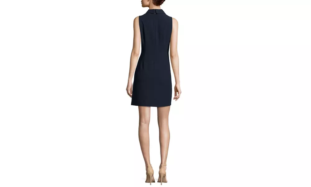 ELIZA J Sleeveless Shift Dress With Beaded Peter Pan Collar - Second Medium