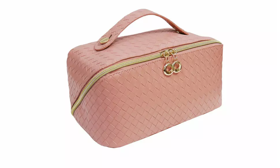 Large Capacity Lay Flat Makeup Bag Travel Cosmetic Bag Multifunctional Storage