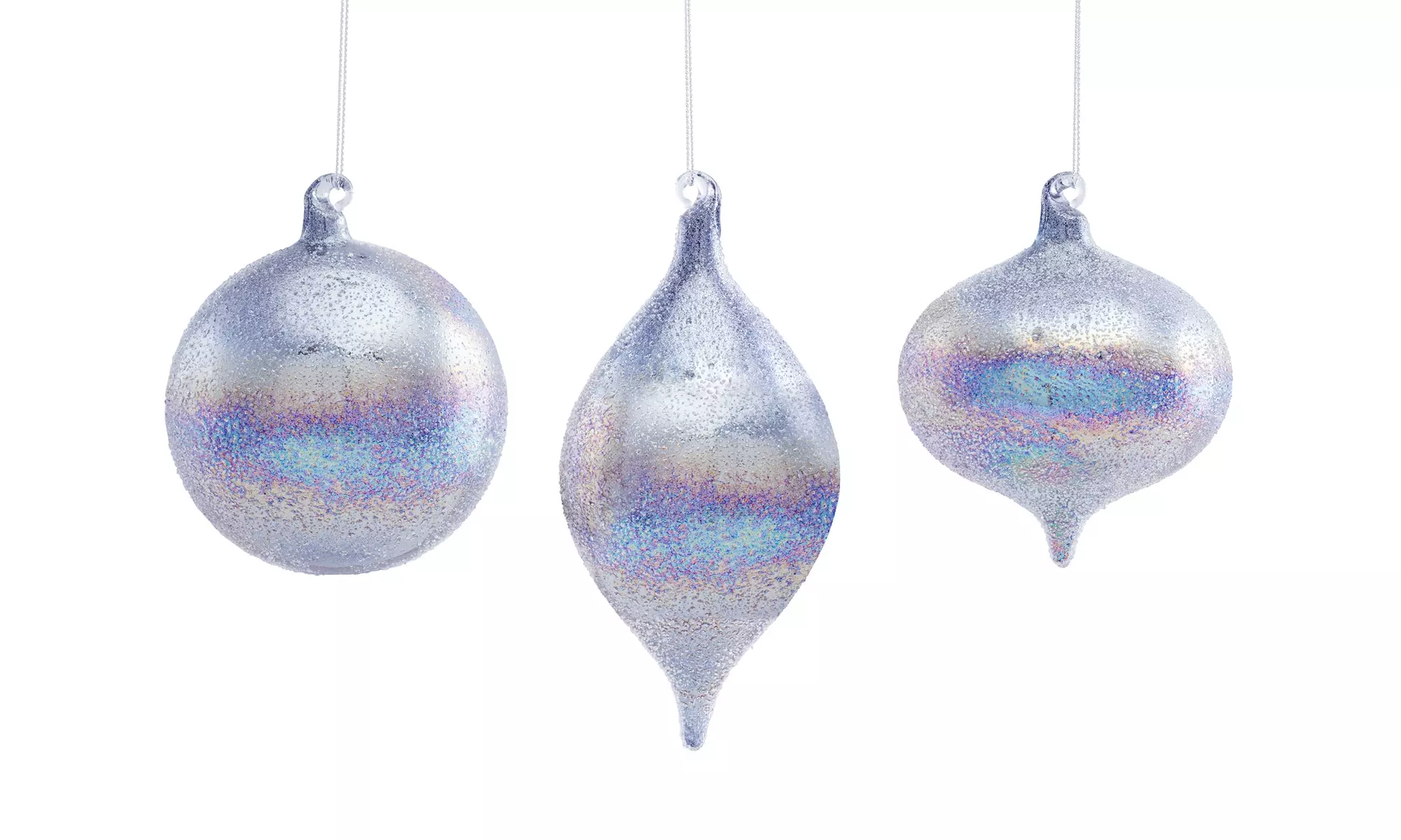 Ornament (Set of 6) 4.5"H, 4.75"H, 6.75"H Glass - Second Medium