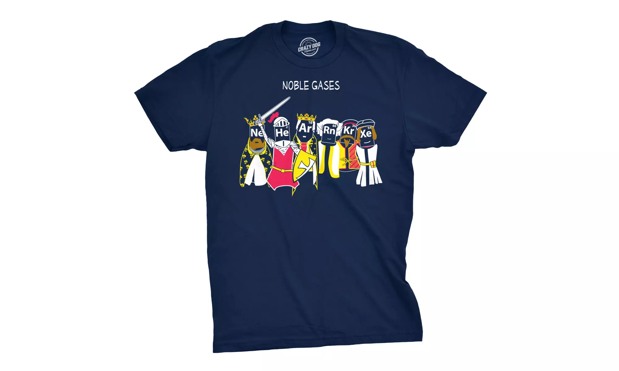 Mens Noble Gases Science T Shirt Funny Periodic Table Nerdy Graphic Tee Geeks - Primary Image