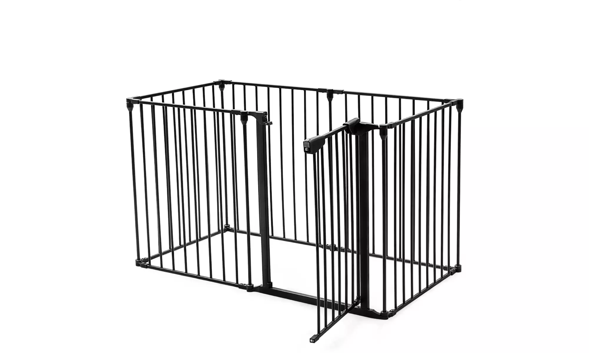 Multifunction 6 Panel Metal Gate Baby Pet Fence Safe Playpen Barrier Wall-mount