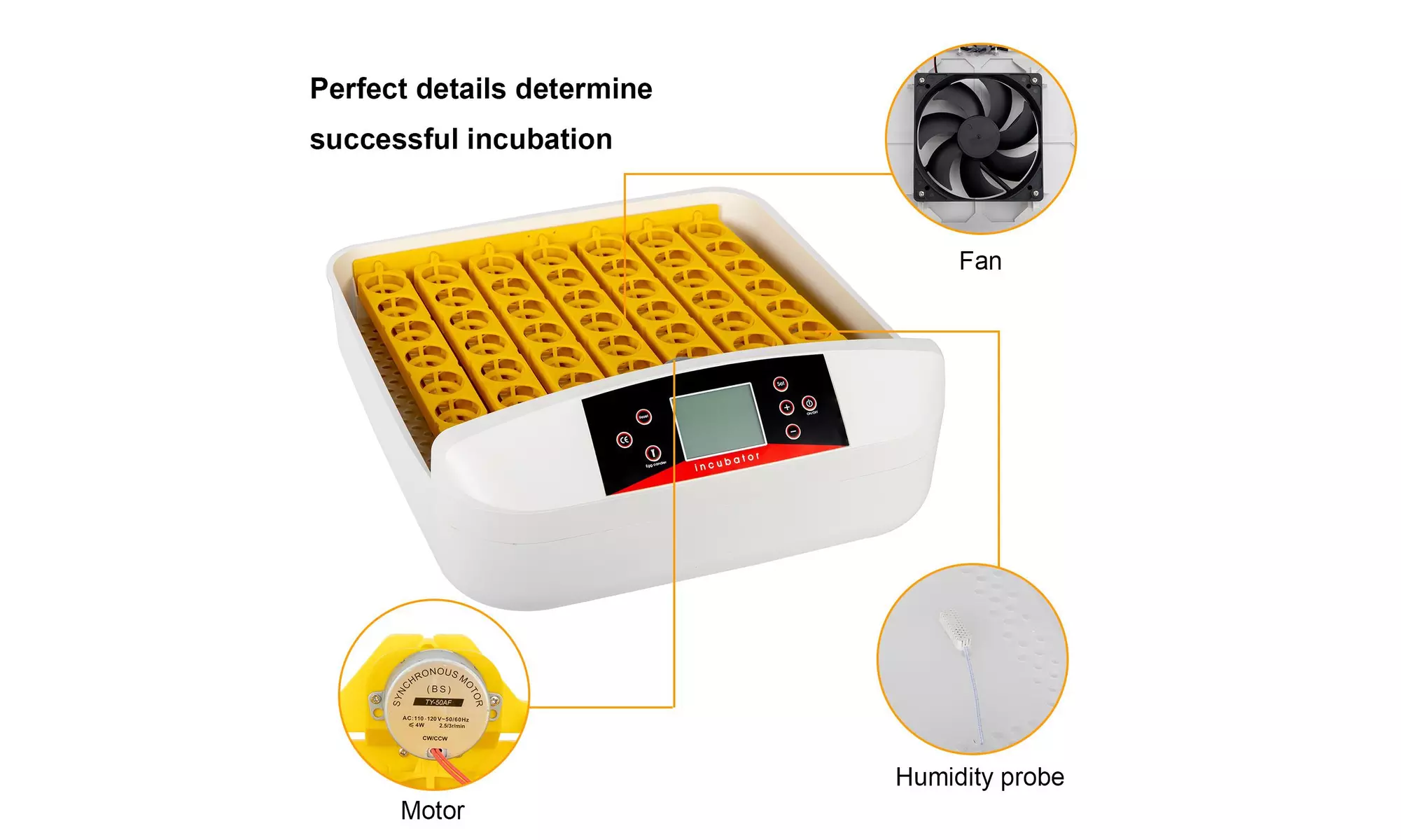 56-Egg Practical Fully Automatic Poultry Incubator with Egg Candler - Second Medium